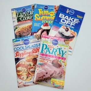 Pillsbury Cookbooks Lot Of 5 1988 1993 Bake-Off BBQ Party Summer Recipe Cooking